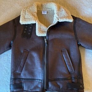 Brown Shearling Oversized Jacket